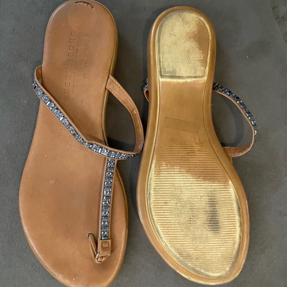 Gray sparkle Italian made flip flops - Picture 2 of 2